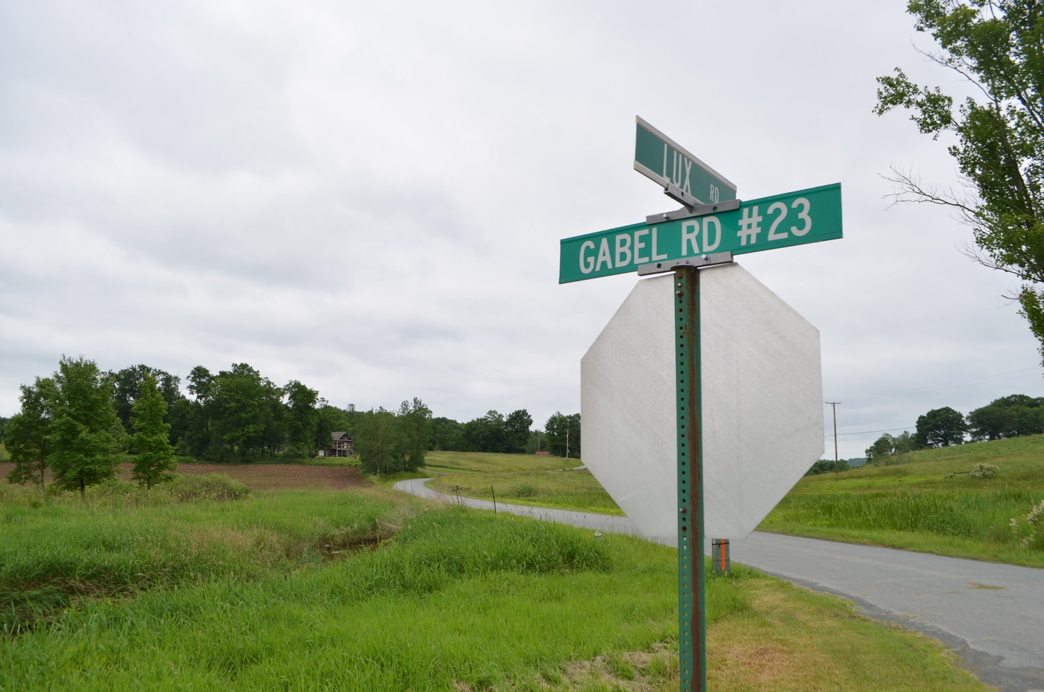 Gabel Road runs through a largely open, agricultural section of the town of Delaware.